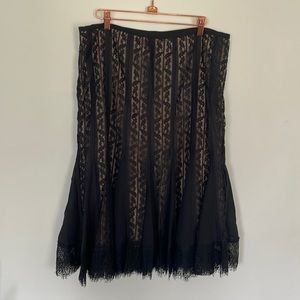 Ann Taylor LOFT black lace skirt Size 16